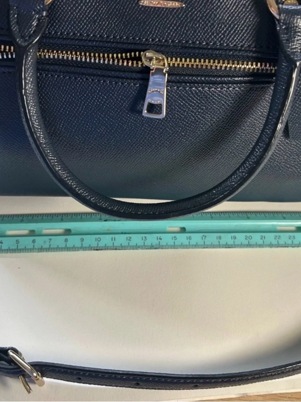 Coach Rowan Satchel in the color Midnight Blue (MSRP $398)